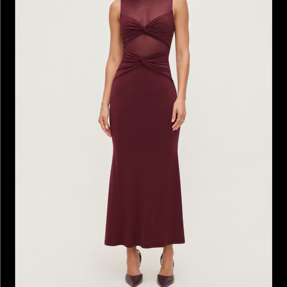Dynamite Deep Red Fitted Maxi Dress